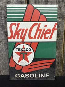Metal Texaco Sky Chief Gasoline Sign 10"X16"