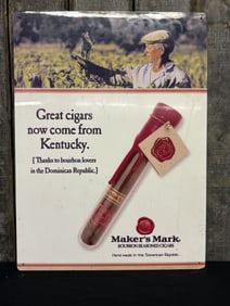 Maker's Mark - Bourbon Seasoned Cigars - Kentucky Advertising Sign 23"X31"