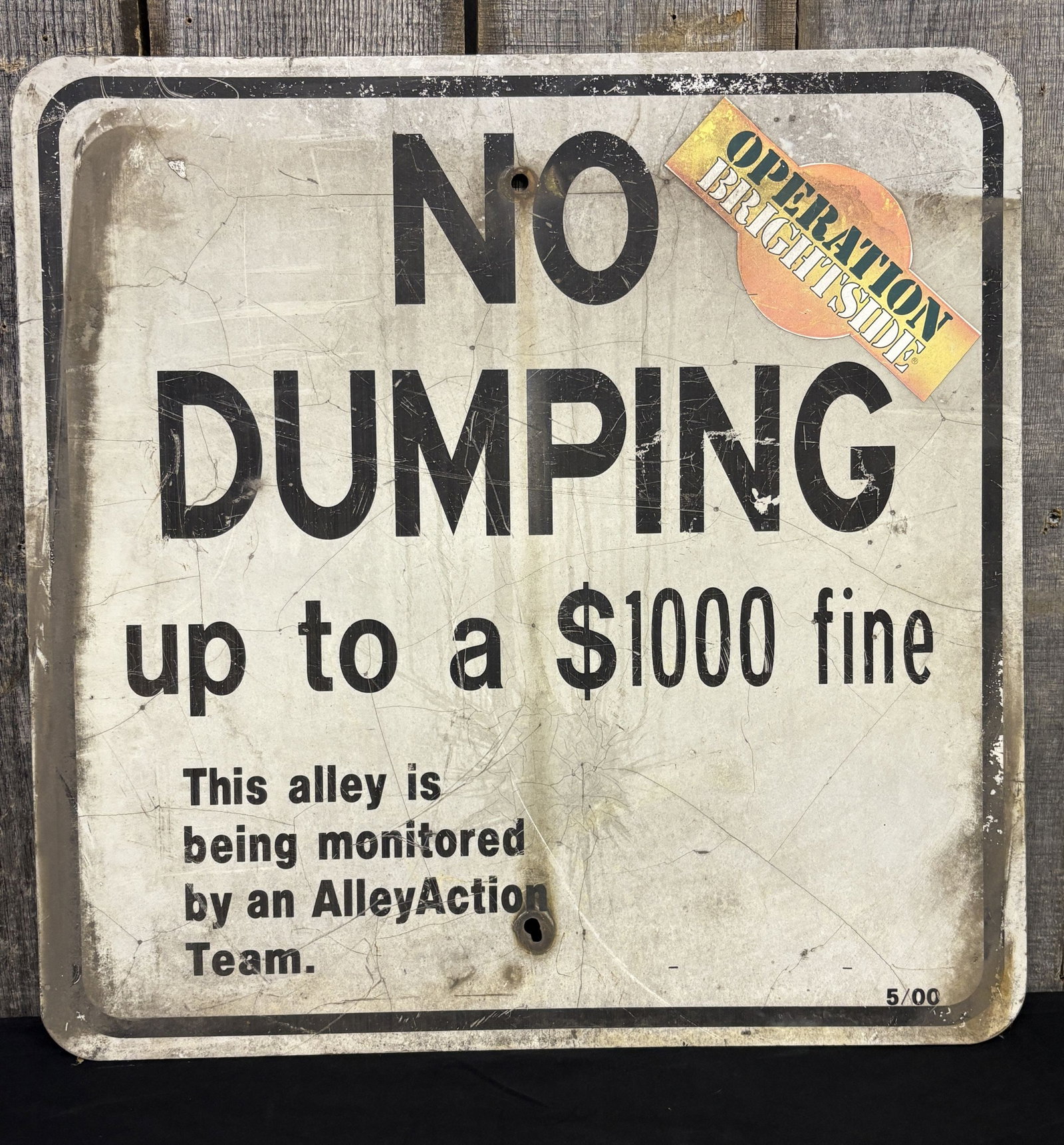 Metal No Dumping Sign 24"X24": Metal No Dumping Sign 24"X24"