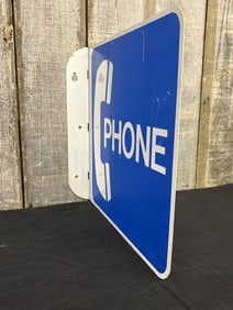 Vintage Metal Phone Flange Sign 19"X18"X4"