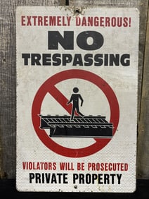 Railroad - No Trespassing Metal Signs 12"X18"