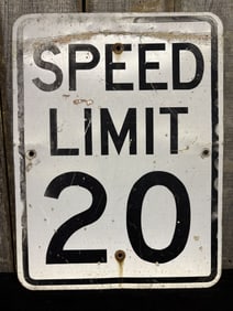 Speed Limit 20 Metal Traffic Sign 18"X24"