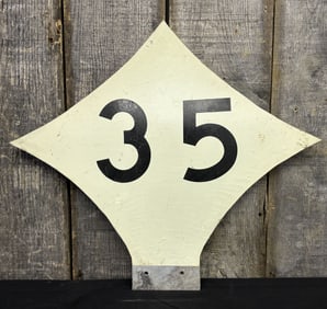 Railroad Marker Sign "35" 23"X20"