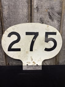 Railroad Marker Sign "275" 16"X13"