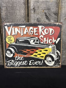 Vintage Rod Show Metal Sign 16"X12"