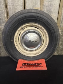 BF Goodrich Tire Display With Goodyear/Ford Wheel 6"X23"X24"