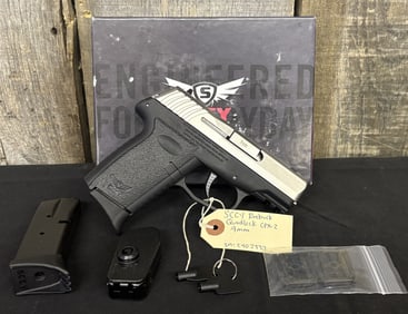 SCCY Roebuck Quadlock CPX-2 .9mm Pistol; Serial:C402337 Like-New With Box 6"