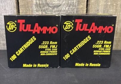 200 Rounds TulAmmo .223 REM. 55GR. FMJ. 5"