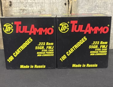 200 Rounds TulAmmo .223 REM. 55GR. FMJ. 5"