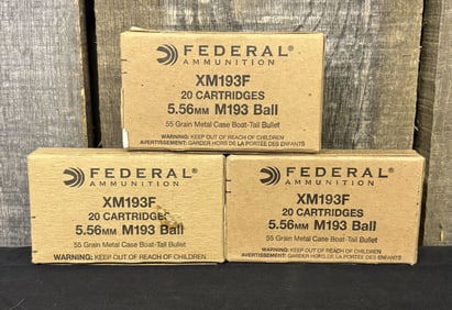 60 Rounds Federal 5.56MM M193 Ball