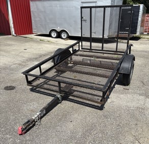 Tractor Supply 5X8 Utility Trailer With Mesh Floor And Drop-Down Gate
