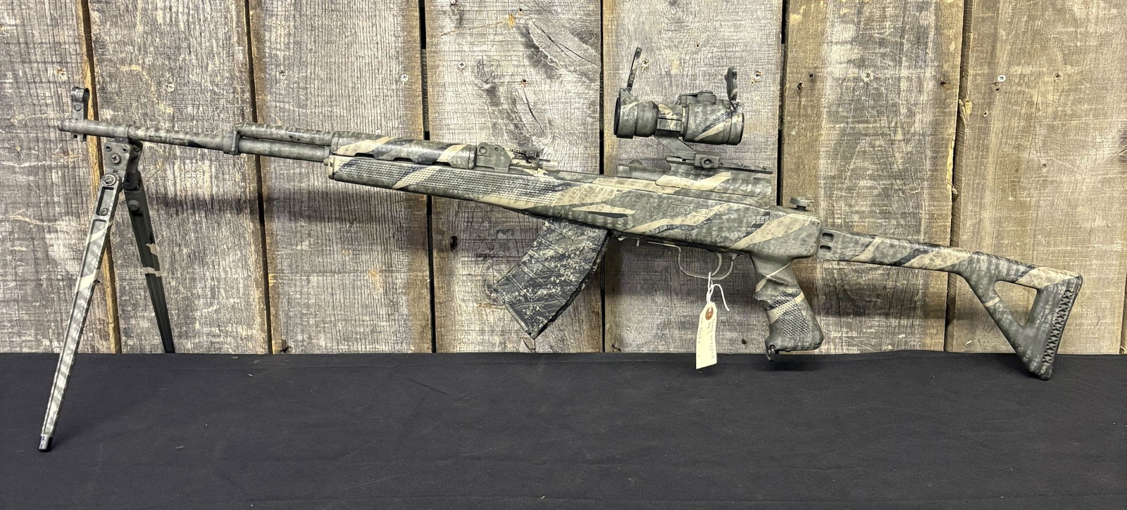Camo-Wrapped Rifle; 7.62X39 With Scope, Bipod; Serial:31052 42": Camo-Wrapped Rifle; 7.62X39 With Scope, Bipod; Serial:31052 42"