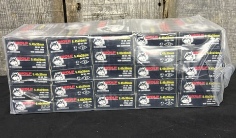 500 Rounds 5.45X39MM Wolf 60 GR. 6"X18"X12"
