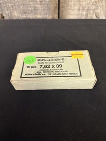 20 Rounds 7.62X39 Sellier-Bellot App. 2.5"X5"