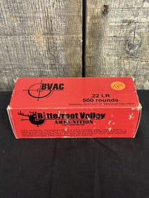 500 Rounds .22LR BVAC 36 Gr. HV HP App. 2.5"X5"