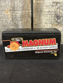 20 Rounds .50 Action Express 300 Gr. JHP App. 2.5"X5"