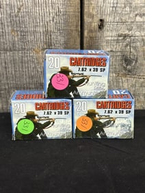 60 Rounds 7.62X39 SP App. 2.5"X5"