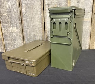 Pair Of Metal Ammo Cans (Largest 5"X13"X14")