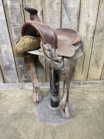 Western Saddle On Stand 16"X24"X39"