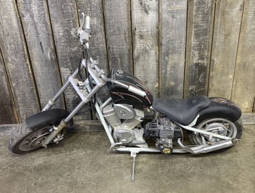 Gas Powered 49CC 2 Stroke Mini Chopper With Pinstriping By "Red" 26"X65"X40"