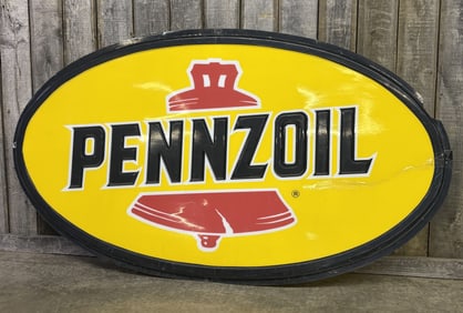 Large Pennzoil Fiberglass Sign 51"X92"