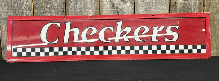Glass Checkers Restaurant Checkerboard Sign 45"X10"