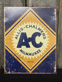 Metal Allis Chalmers Milwaukee Tractors Sign 12"X16"