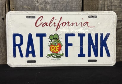 California Rat Fink License Plate 12"X6"
