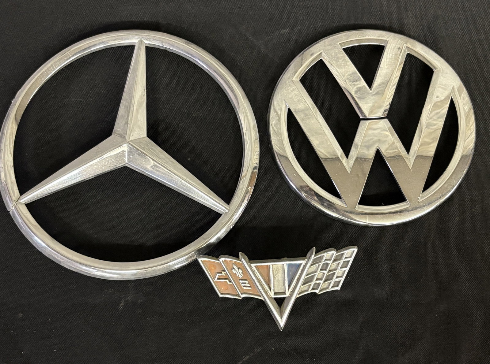 Mercedes, Volkswagen, Chevy Emblems/Badges (Largest 7"): Mercedes, Volkswagen, Chevy Emblems/Badges (Largest 7")