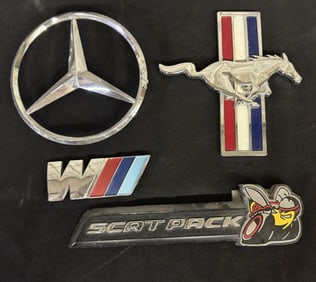 Mercedes, Mustang, Scat Pack Emblems/Badges (Largest 7")