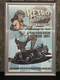 Retro Rewind Cars - Guitars Framed Poster 27"X38"