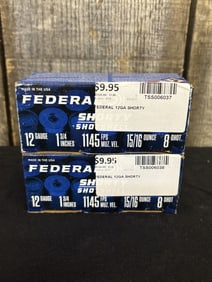 2 Full Boxes of Federal 12ga Shorty Shotshells App. 2.5"X5"