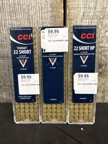 3 Full Boxes of CCI Target .22 Short App. 2.5"X5"