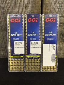 3 Full Boxes of CCI CB .22 Short App. 2.5"X5"