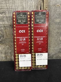 2 Full Boxes of CCI .22LR, 2015 Merry Christmas and Happy New Year Edition App. 2.5"X5"