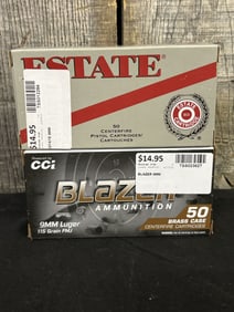 2 Full Boxes of 9mm - Estate, Blazer App. 2.5"X5"