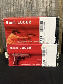 2 Full Boxes of Geco 9mm Luger App. 2.5"X5"