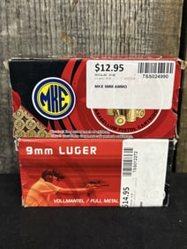 Full Box of 9mm Luger - MKE and Geco App. 2.5"X5"