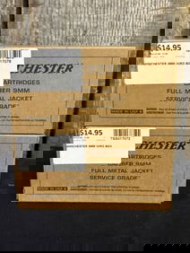 2 Full Boxes of Winchester 9mm Cartridges App. 2.5"X5"