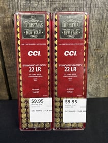 2 Full Boxes of CCI .22LR, 2015 Merry Christmas and Happy New Year Edition App. 2.5"X5"