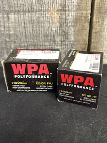 Two Boxes of 7.62x39mm App. 2.5"X5"