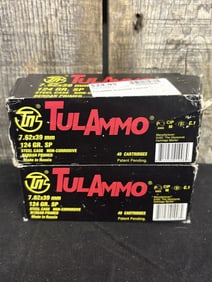 2 Full Boxes of TulAmmo 7.62x39mm App. 2.5"X5"