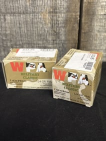 2 Full Boxes of WPA Military Classic 7.62x39mm App. 2.5"X5"