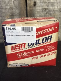 Winchester 5.56mm - Full Box App. 2.5"X5"