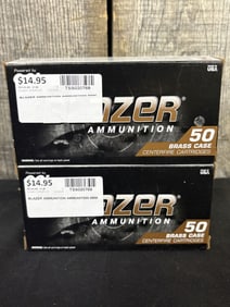 2 Full Boxes of Blazer 9mm App. 2.5"X5"