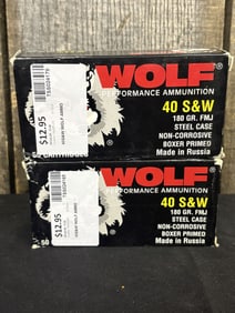 2 Full Boxes of Wolf 40 S&W App. 2.5"X5"