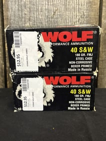 2 Full Boxes of Wolf 40 S&W App. 2.5"X5"