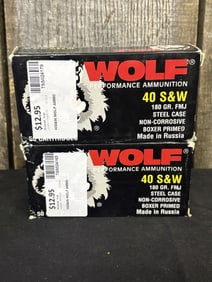 2 Full Boxes of Wolf 40 S&W App. 2.5"X5"