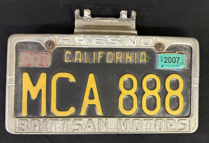 California License Plate in Metal FERNCO App. 6"X12"