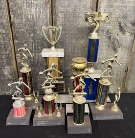 Collection of Ladies Bowling and Other Trophies 16"